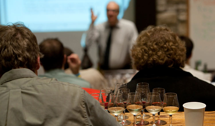wine class at the CIA in New York