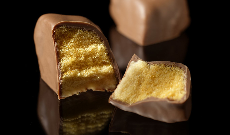Chocolate-coated sponge candy