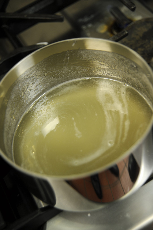 The finished syrup will be clear and all the sugar will be dissolved.