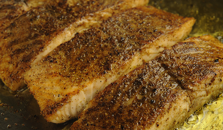 Seared Salmon with Moroccan Style Spice Crust