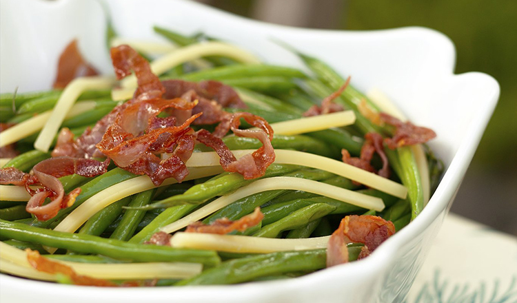 Green Beans With Frizzled Prosciutto & Gruyère
