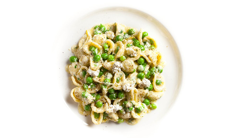 Orecchiette With Ricotta, Peas & Lemon Zest