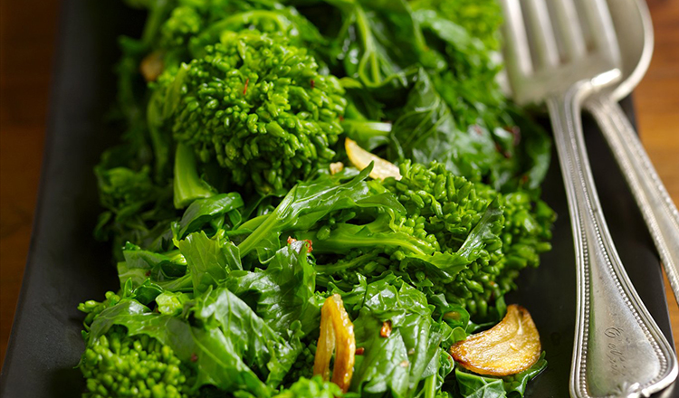 SautÈed Broccoli Rabe with Garlic and Crushed Pepper.