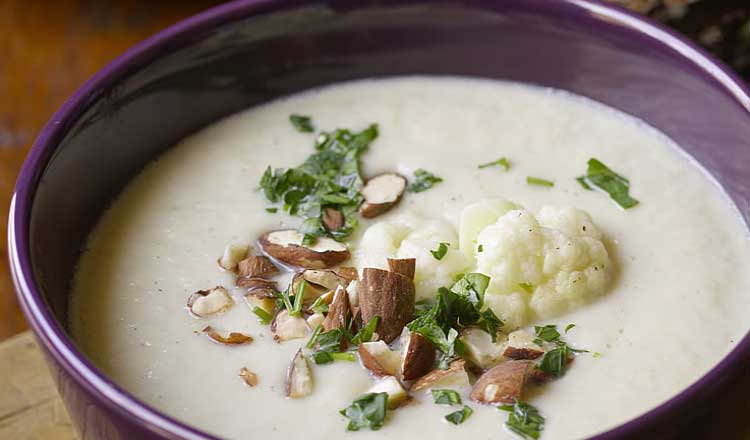 Cauliflower almond soup