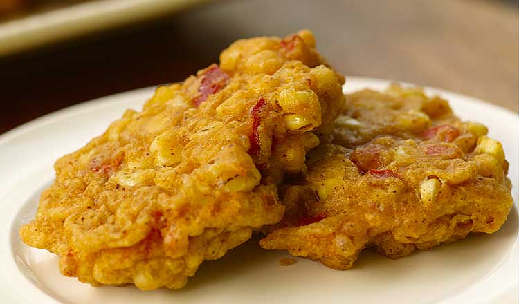 Cheddar corn fritters