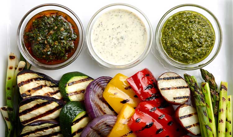 Mediterranean grilled vegetable sauces