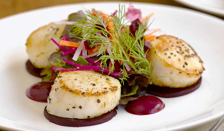 Scallops with Beets