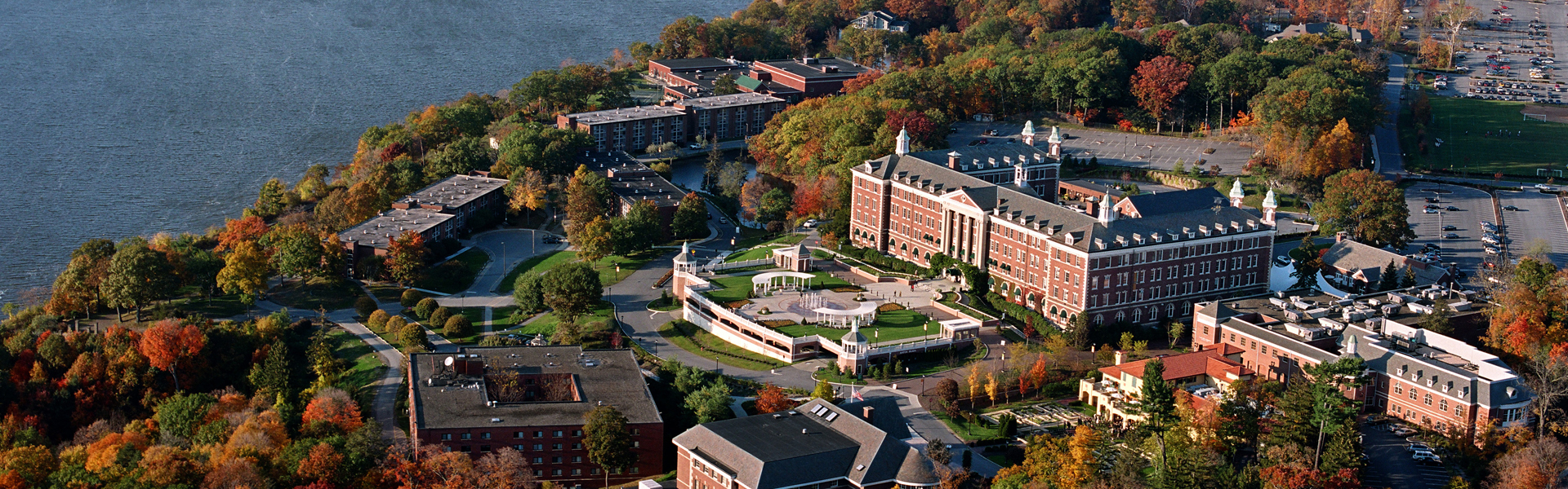 Aerial photo of the Culinary Institute of America Hyde Park, New York campus.