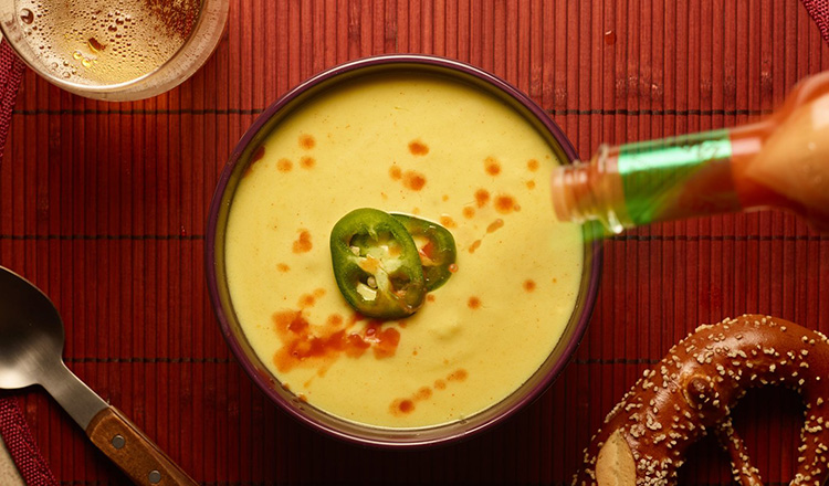 Beer and cheddar soup