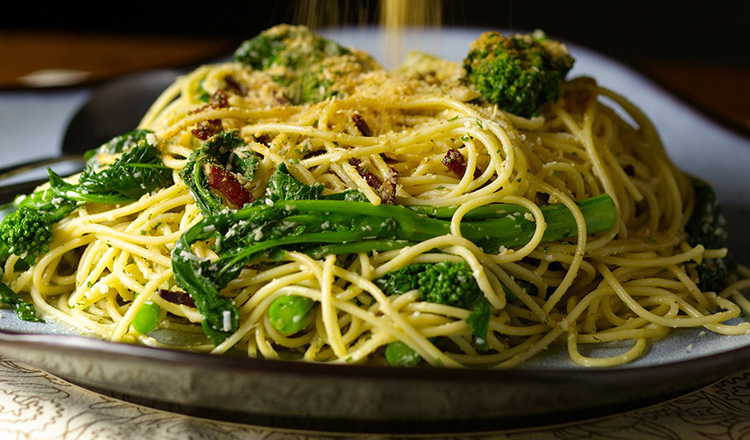 Fedelini With Broccoli Rabe, Pancetta, Parmigiano-Reggiano & Toasted Bread Crumbs