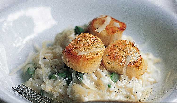 risotto with scallops and asparagus