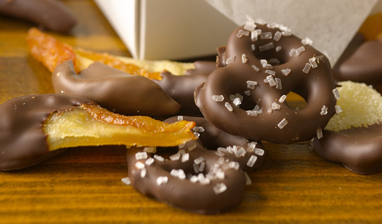 Chocolate dipped pretzels