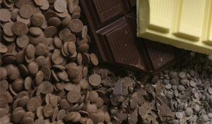 White Chocolate Block, Dark Chocolate Chips, and Chopped Dark Chocolate, Milk Chocolate Pistoles, and Dark Chocolate Block.