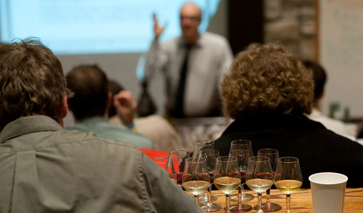wine class at the CIA in New York