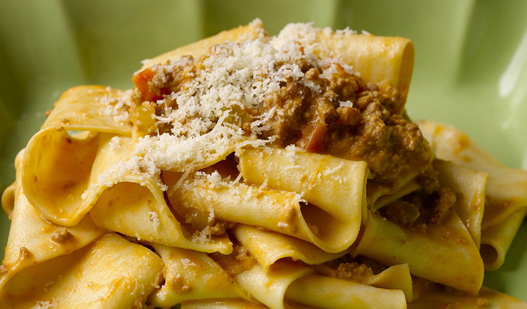 Tagliatelle pasta with ragu bolognese