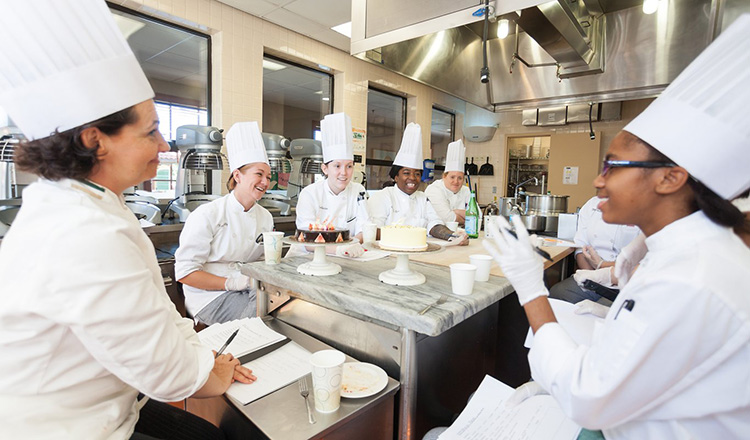 Chef and students in class