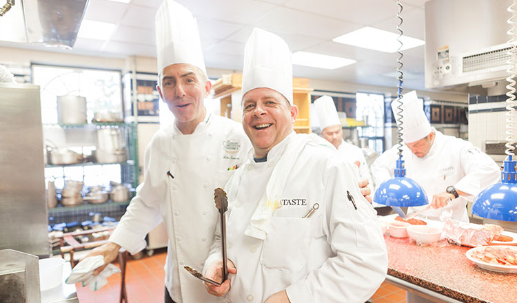 CIA Chef and adult learning at a boot camp in the CIA kitchens