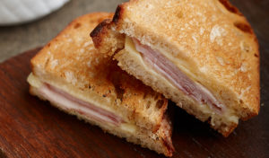 Grilled ham and cheese sandwich