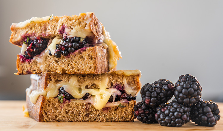 Blackberry and Fontina Grilled Cheese sandwich.