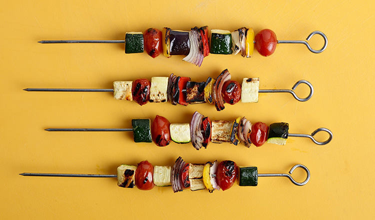 Grilled vegetable kabobs.