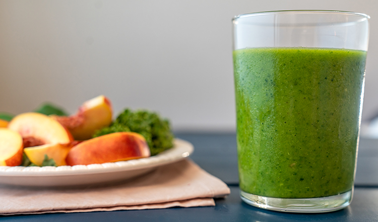 Peach mango green smoothie