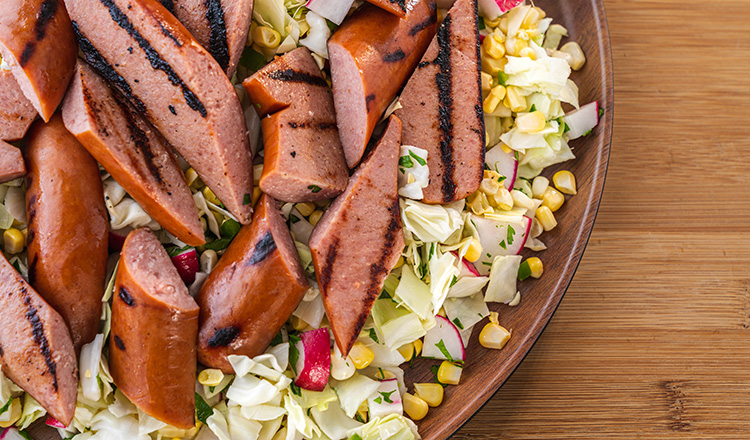 Grilled Kielbasa with Corn Slaw