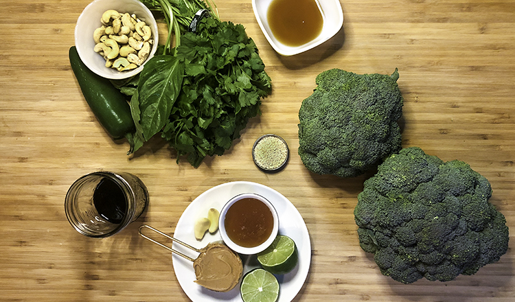 Ingredients for Seared Broccoli with Peanut Sauce