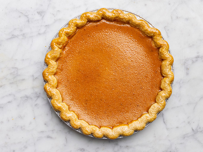 pies photographed for the holiday season in studio on The Culinary Institute of America's New York campus. Pumpkin Pie