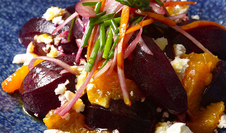 Roasted Beets with Feta and Tangerines