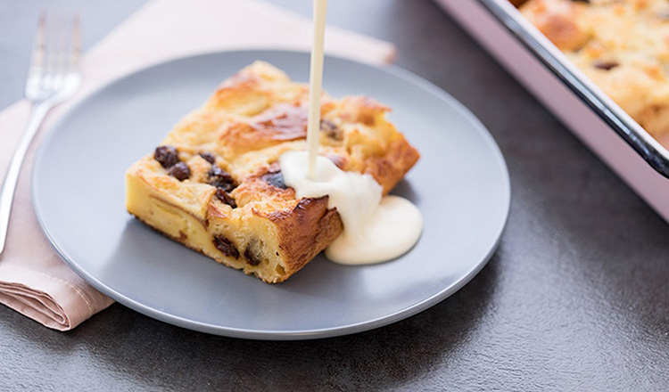 Bread Pudding with vanilla sauce