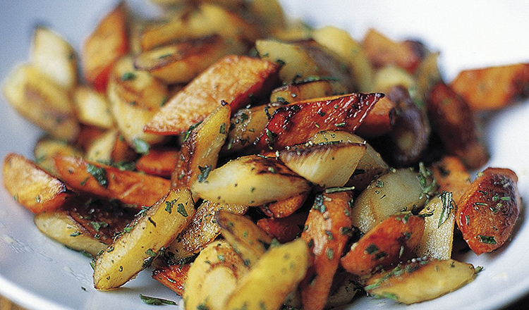 Roasted Carrots and Parsnips with Herbs.