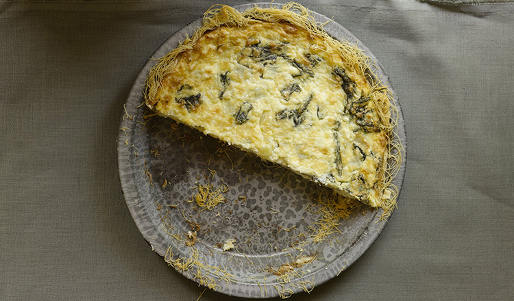 Spinach and Feta Quiche.