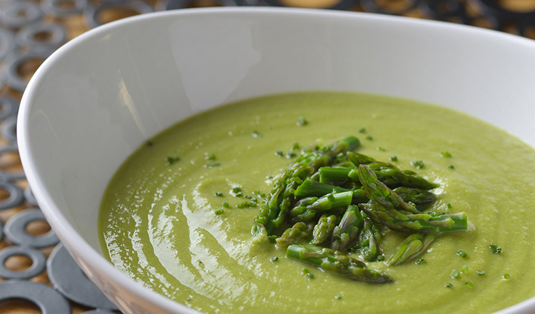 Asparagus-Edamame Bisque