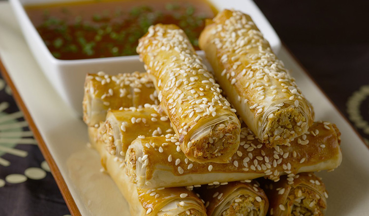 Sesame Tempeh Sticks with Apricot Dipping Sauce