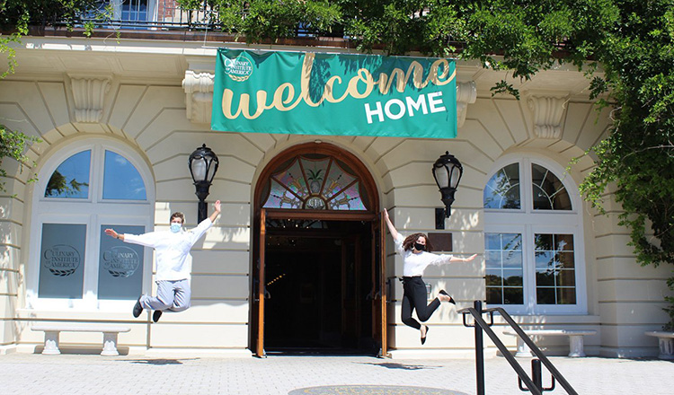Welcome home sign on campus at the CIA