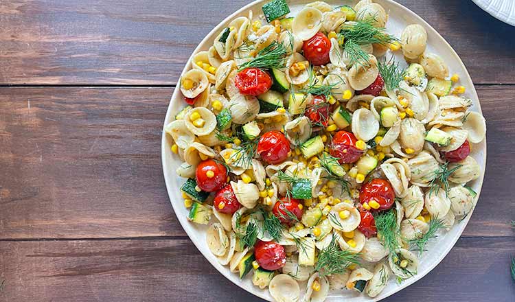 Summer pasta salad with Parmesan and Dill