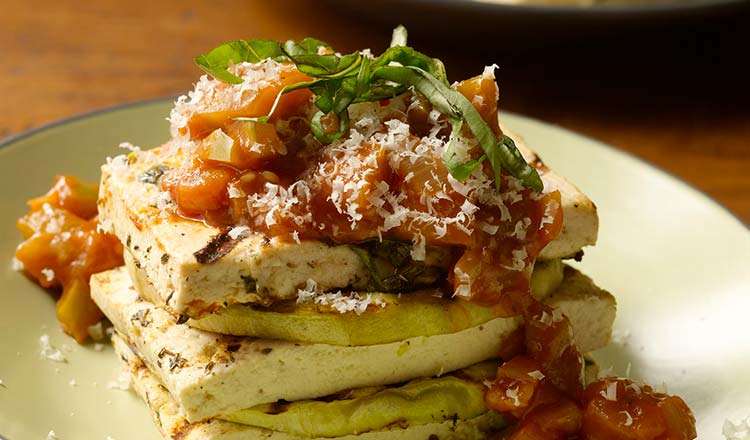 Grilled Tofu with Eggplant and Parmesan