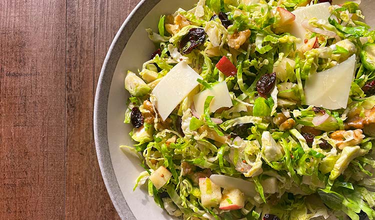 Brussels Sprout Salad with Dried Cranberries