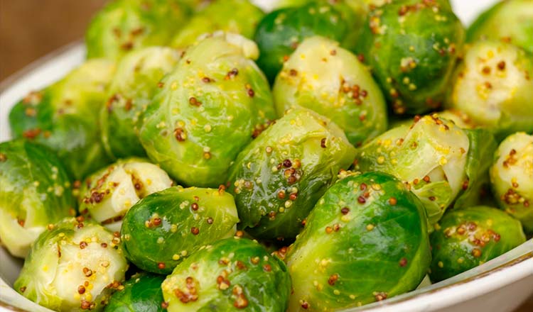 Brussels sprouts with mustard glaze