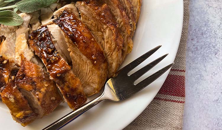 Roasted Turkey with Maple and Walnut Glaze