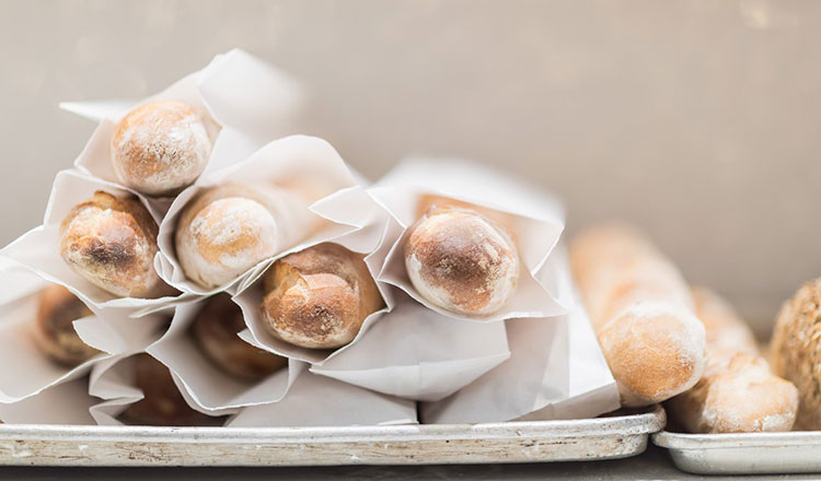 baked baguettes stacked