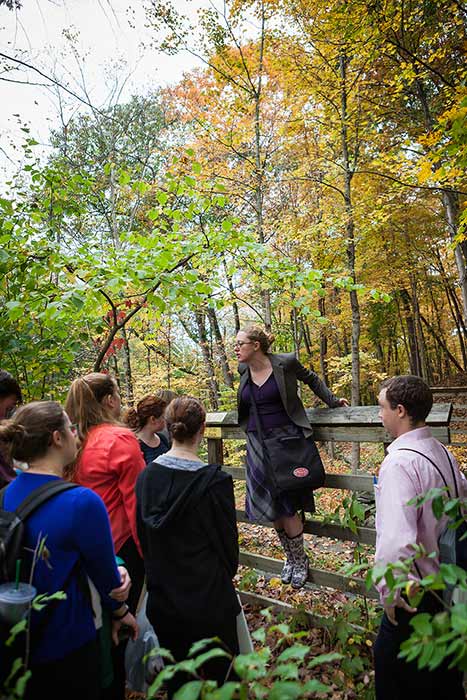 Students visiting historical sites in Hyde Park, NY