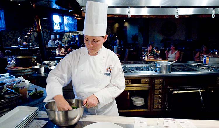 Chef working in kitchen