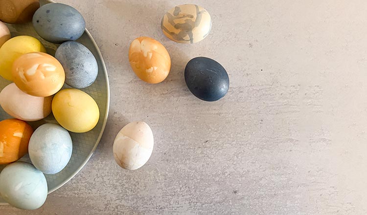 naturally dyed easter eggs