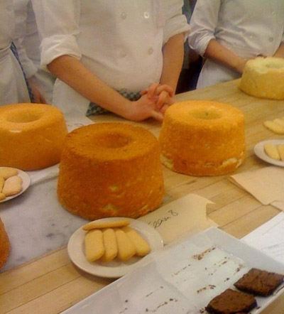 Angel food cakes in a CIA bakeshop