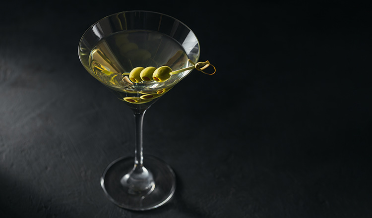 Martini with olives