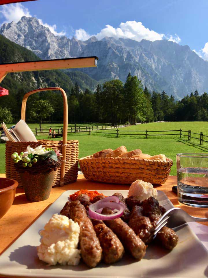 Cevapi sausage in Logarska Dolina, Slovenia