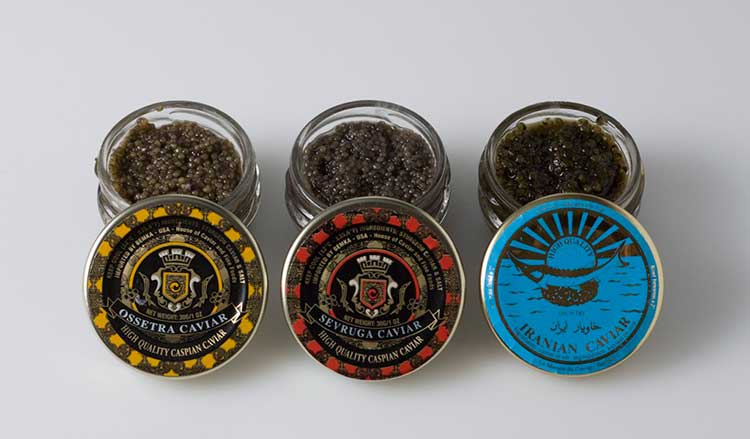 Cans of caviar