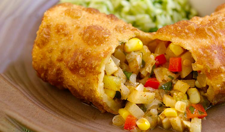 Chayote and Pineapple Chimichangas