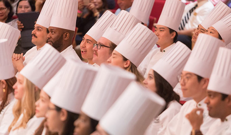 CIA students in toques in the audience